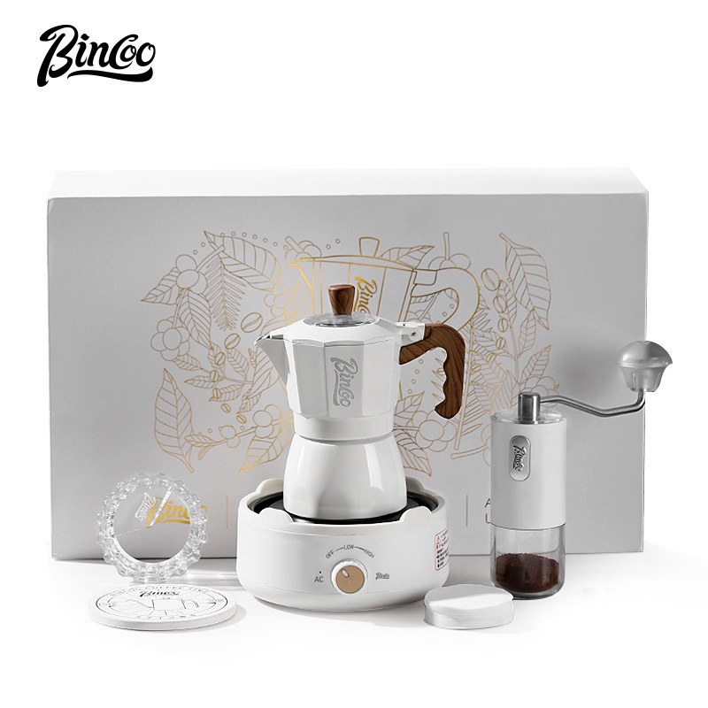 Van đôi Moka Pot Bộ quà tặng đầy đủ Nồi cà phê Máy xay thủ công nhỏ Máy pha cà phê Quà tặng tốt nhất