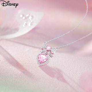 Sản phẩm chính hãng Disney Disney, Bạc S925, Nơ chuyển động trái tim, Có thể giặt được, Không phai màu, Vòng cổ mặt dây chuyền tình yêu Disney, Quà tặng ngày lễ tình nhân, Quà tặng Giáng sinh, Quà tặng Halloween, Quà tặng ngày của mẹ.