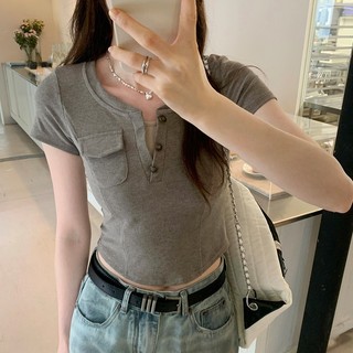 72857 Áo thun ngắn tay cổ tròn Skinny thường ngày