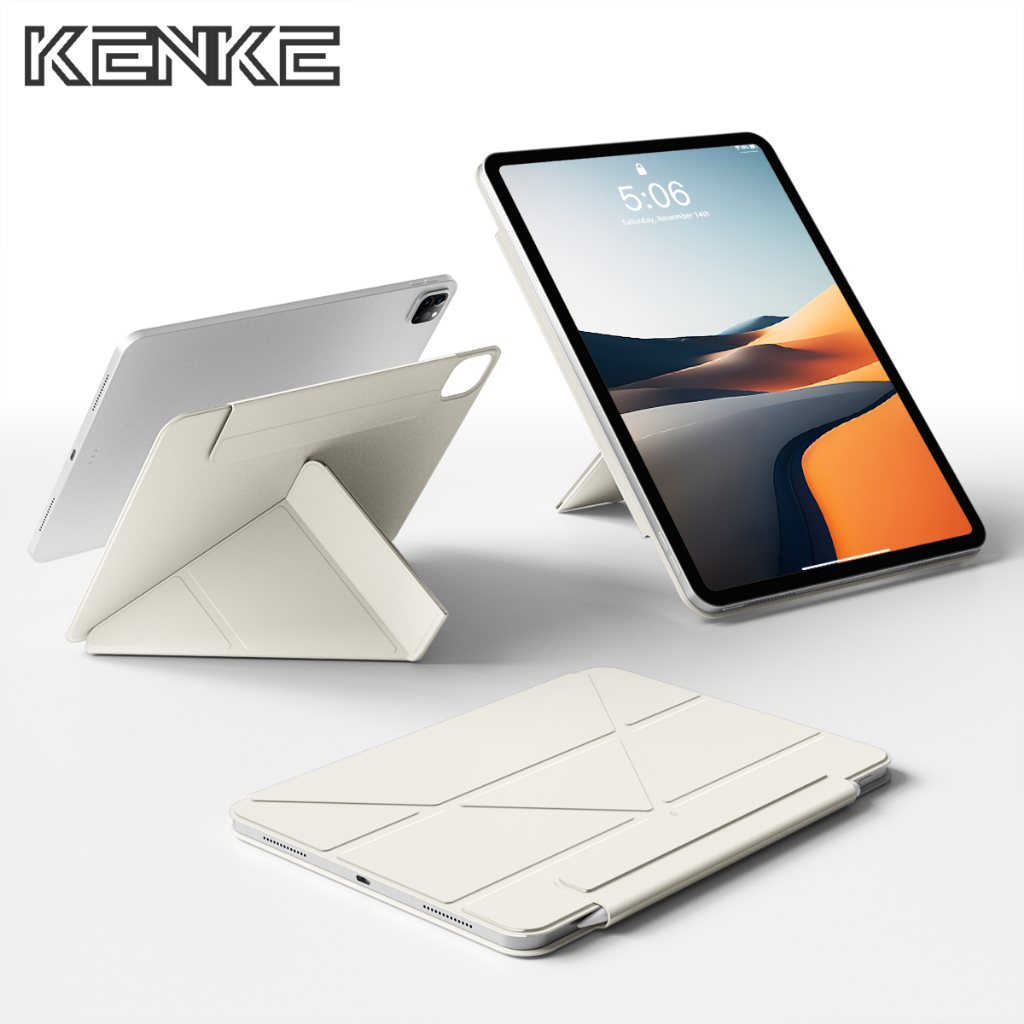 Vỏ ipad KENKE Ốp từ tính thông minh đa chức năng Y-fold cho ipad 2024 air 6 13 inch 11 inch M5 2025 