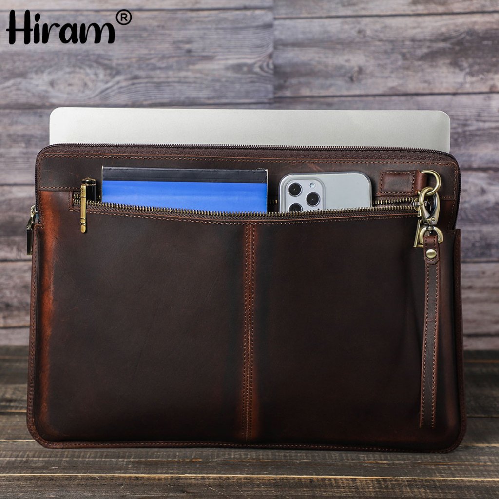 Túi đựng Laptop Hiram cho MacBook Pro Air 13 14 inch Da Briefcase A2337 A2179 Retina Thanh cảm ứng mới A2338