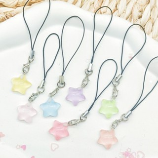 Dây chuyền điện thoại mặt dây chuyền ngôi sao năm cánh trong suốt dễ thương