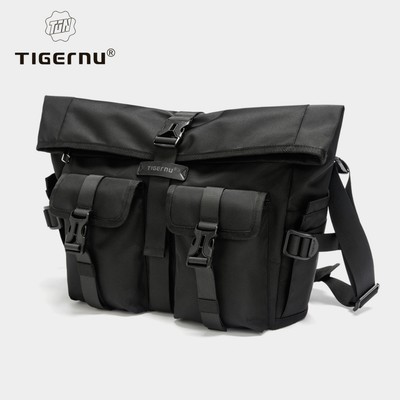 Tigernu 81010 Cool Workwear Style Hardwearing Chống tràn Dung tích lớn Túi đeo chéo máy tính xách tay 13,3 inch Túi đeo vai