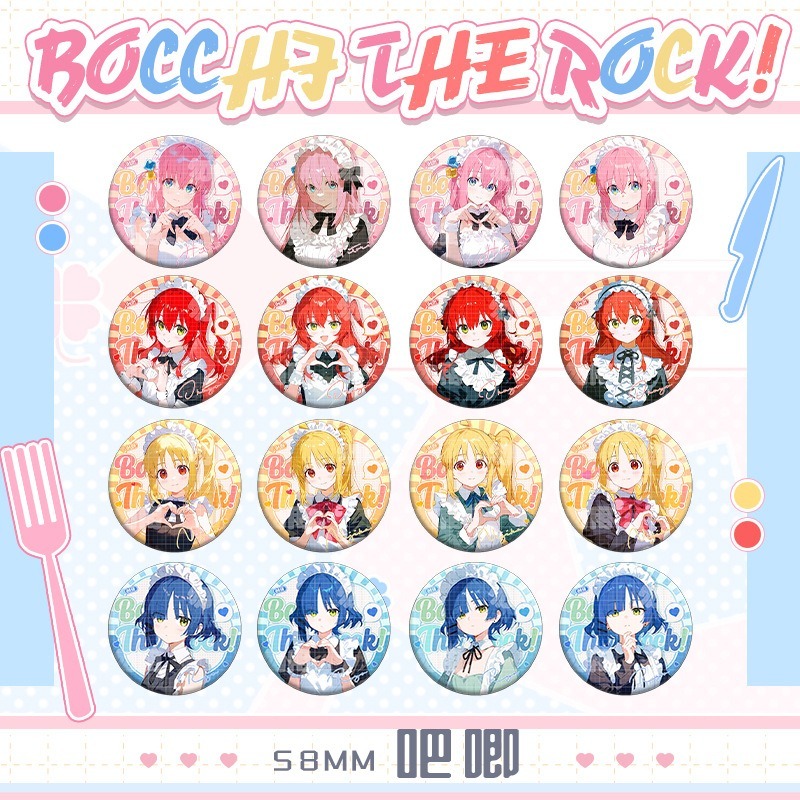 Bocchi The Rock Anime Nijika Yamada Ryo Gotoh Hitori Kita Ikyuo Huy Hiệu Dễ Thương Nút Cài Áo Cospla