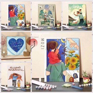 MOZI✨40 * 50cm / 30 * 40cm quà tặng ngày của cha tranh tô màu theo số tranh số hóa bộ tô màu theo số Ngày Của Cha Tự Làm Tranh Sơn Dầu Kỹ Thuật Số Tranh Handmade Tô Màu Tranh Acrylic Tranh Làm Đầy Tranh Tranh Trang Trí