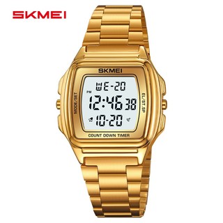  Skmei 2239 Thời Trang Giải Trí Thể Thao Nhỏ Vuông Dây Thép Học Sinh Đồng Hồ Điện Tử Đa Chức Năng Chống Thấm Nước Thời Gian Đồng Hồ Nam Có Báo Động 