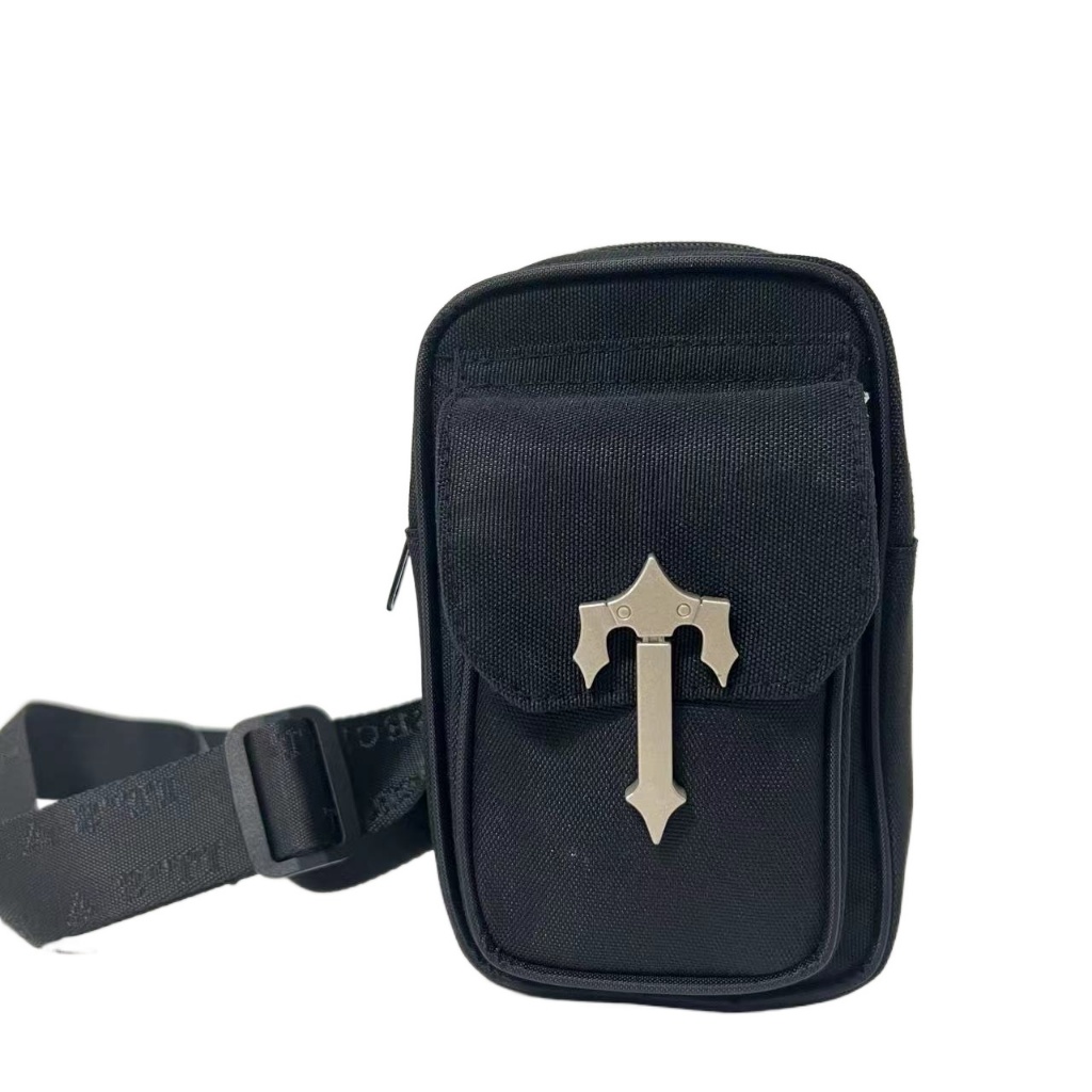 2024 Trapstar Nam Mới Thời Trang Túi Đeo Ngang Xu Hướng Cá Tính Đen Túi Nylon Thiết Kế Nhẹ Retro Túi