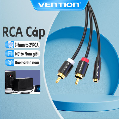 Dây cáp âm thanh Vention chuyển đổi cổng 3.5mm sang 2 cổng RCA
