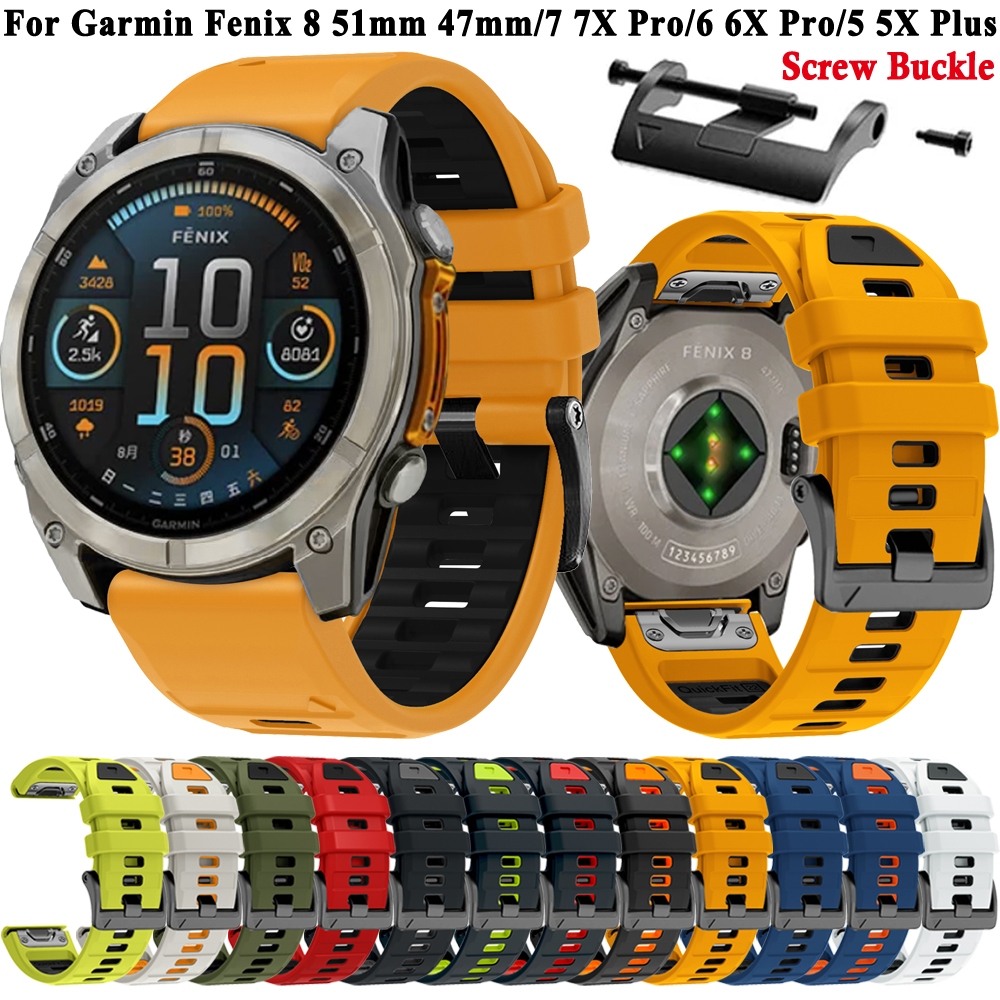 1: 1 QuickFit 22mm 26mm Dây đeo đồng hồ thể thao cho Garmin Fenix 8 E Fenix8 47mm 51mm / Enduro 3 Vò