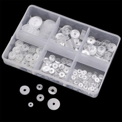 Bộ 50 4-10mm Acrylic Trong Suốt PP Miếng Đệm Hạt Cho DIY Trang Sức Vòng Tay Vòng Cổ Làm Phụ Kiện