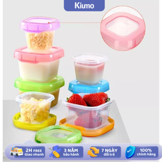  120ml*4pcs mini box Hộp Trữ Đông Đựng Thực Phẩm Hộp Đựng Thực Phẩm Cho Bé Ăn Dặm Dung Tích 60 120ml  Bộ 4 6 hộp  