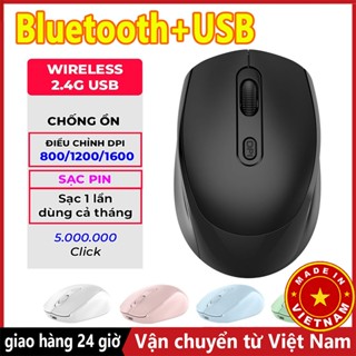 (Lô hàng địa phương) Chuột Không Dây Bluetooth 2.4G Sạc Nhanh Type-C Chuột Máy Tính Có Đèn Nền Có Thể Sạc Lại Không Gây Tiếng Ồn Cho Điện Thoại Di Động