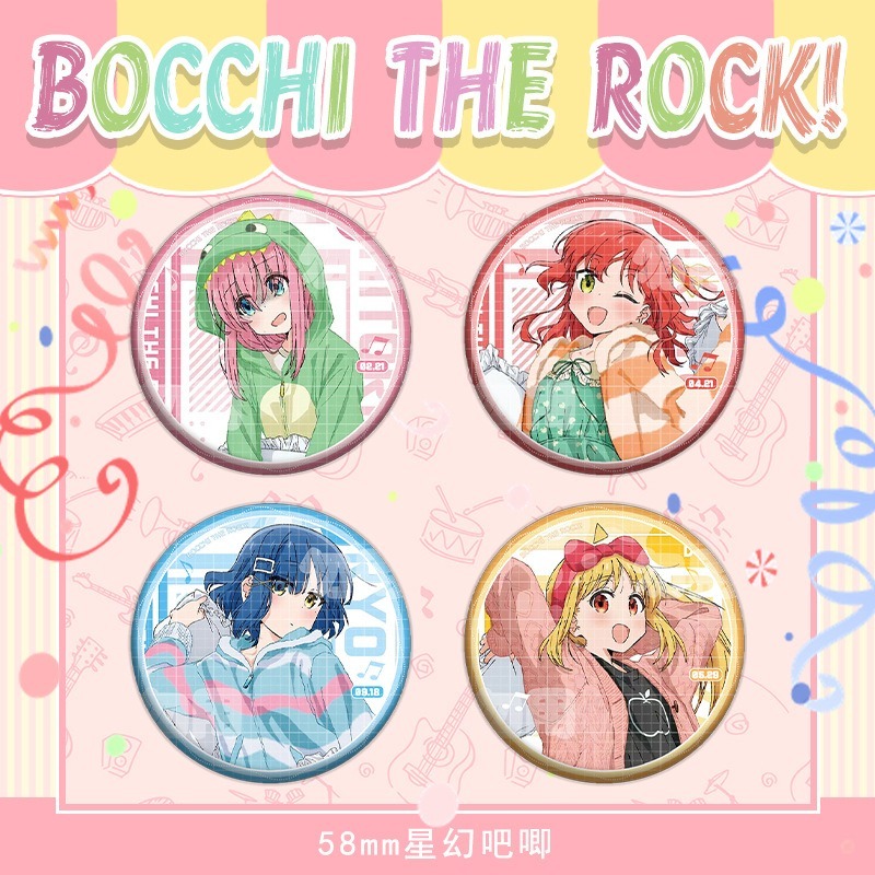 Dễ Thương Bocchi the rock Goto Hitori Ijichi Nijika Ikyuo Yamada Ryo Manga Huy Hiệu Nút Cài Áo Bộ Sư