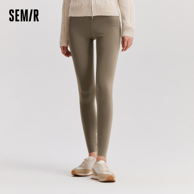 Semir Nữ Quần Slim Fit Chải Chân Nhỏ Quần Thu Đông 2024 Mới Kéo Dài Chân Chín Điểm Cá Mập Quần Nhỏ