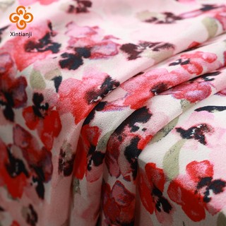 45x150cm Hoa Hồng In Vải Voan Hoa In Vải Cho Nữ Đầm Polyester Handmade DIY May Vải TJ22310