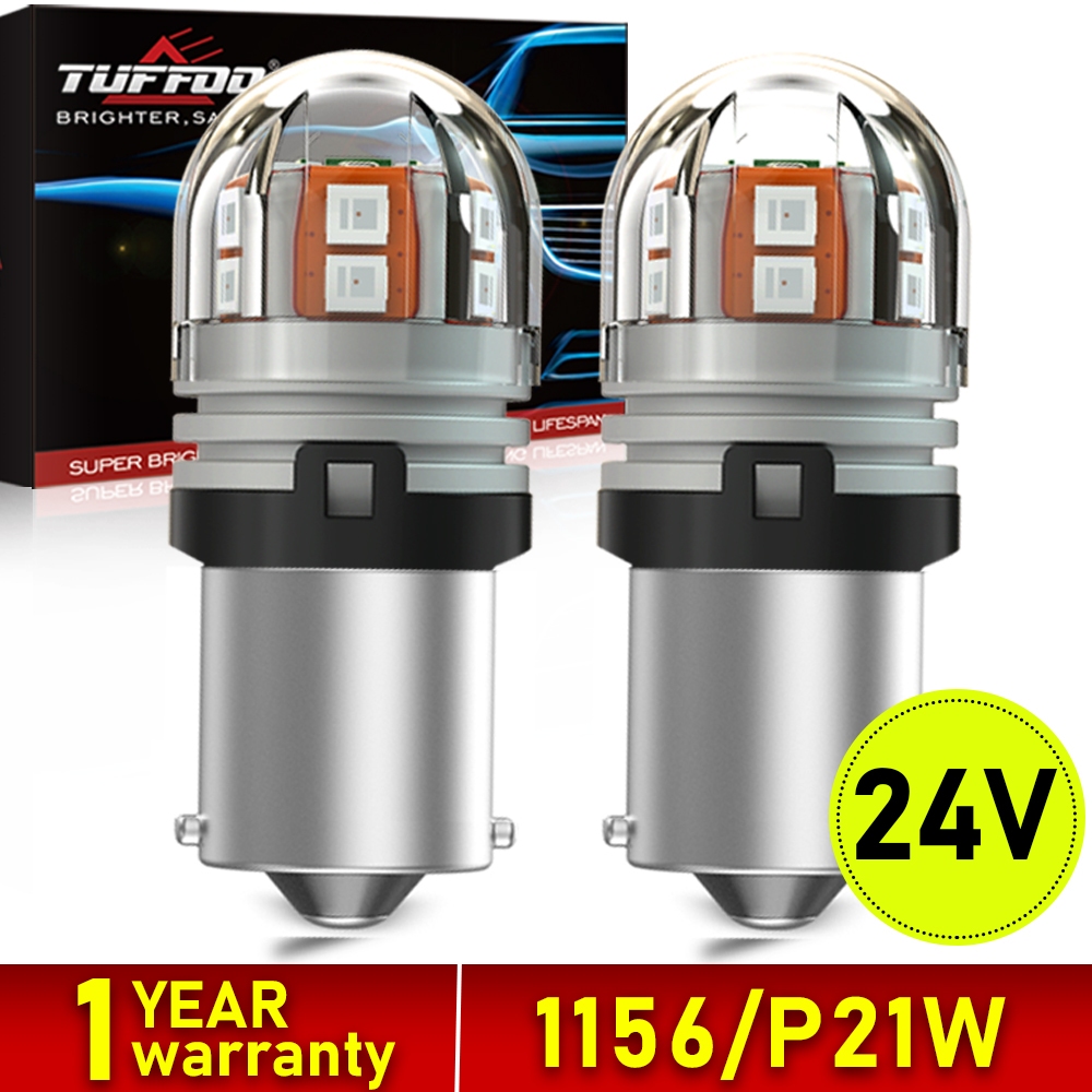 Tuffoo 2 Bóng đèn LED 24V 1156 / Ba15s / P21w cho xe tải / Đèn đuôi xe tải / Đèn phanh / Đèn dừng - Đỏ
