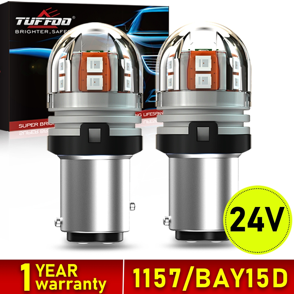 Tuffoo 2 CÁI 24V 1157 | Bay15d | Bóng đèn LED P21 / 5w cho xe tải / Đèn đuôi xe tải / Đèn phanh / Đèn dừng - Đỏ