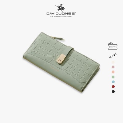 David jones paris Ví Da Cá Sấu Dài 2 Ngăn Đựng Thẻ Điện Thoại Gập Lại Được Cho Nữ Và gilrs