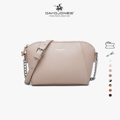 Túi đeo chéo DAVID JONES bằng da pu phối dây xích thời trang mùa xuân cho nữ