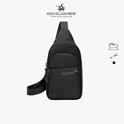 Túi đeo chéo DAVID JONES trước ngực da pu phong cách pháp thời trang dành cho nam