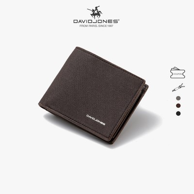Ví da nhỏ DAVID JONES đựng tiền xu chất liệu polyester cho nam