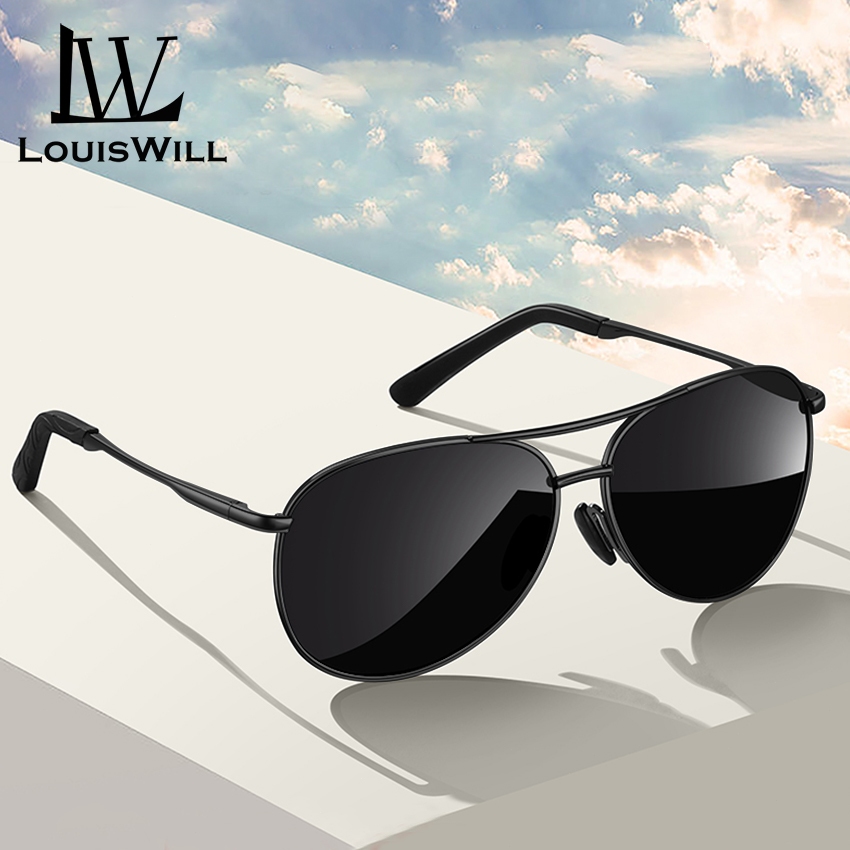 Louiswill Nam Ếch Gương Kính Mát Cổ Điển Khung Tia Đôi UV400 Phân Cực Đổi Màu Kính Mắt Chân Co Giãn Siêu Nhẹ Kính Chống chói Cho Thể Thao Ngoài Trời Lái Xe
