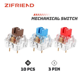 ZIFRIEND 10 Công Tắc 3pin Cơ Công Tắc Đỏ Xanh Nâu Công Tắc Tuyến Tính Công Tắc Tắt Tiếng OUTEMU