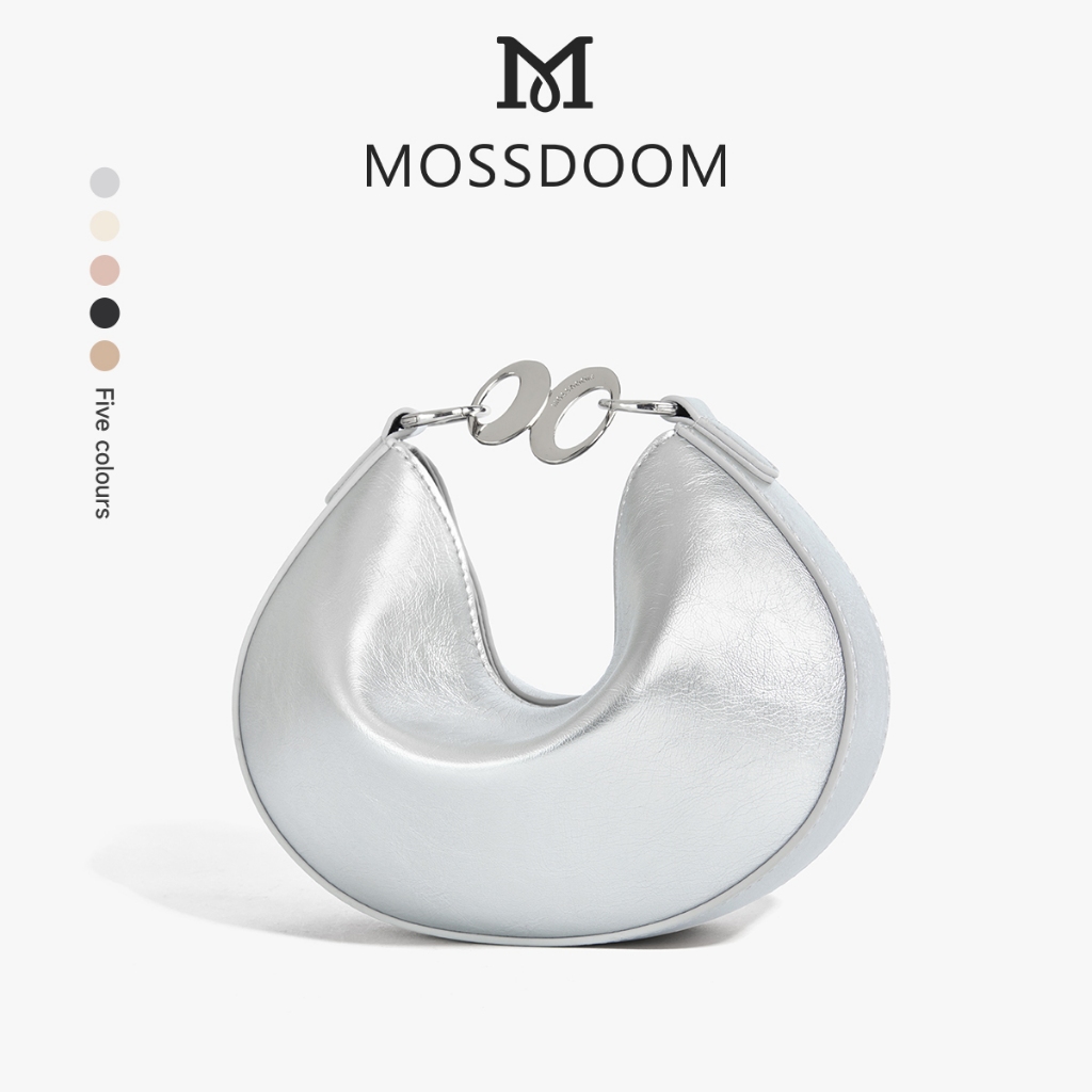MOSSDOOM thiết kế độc đáo Túi lưỡi liềm bạc cao cấp Túi đeo vai Túi đeo chéo
