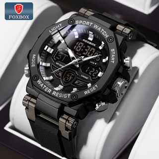 Đồng hồ FOXBOX dành cho nam LED thể thao chống nước Đồng hồ đeo tay silicon điện tử Ngày đồng hồ báo thức LIGE Đồng hồ nam