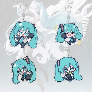 55mm Acrylic Móc Khóa Miku Carton Anime Xung Quanh Túi Mặt Dây Chuyền Móc Chìa Khóa
