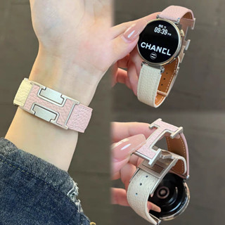 18mm 20mm 22mm Dây da vải thiều cho Samsung Galaxy Watch GT 6 5 4 Dây đeo thiết kế khóa từ tính kim loại cho Huawei Watch Series GT 5 4 3 2 PRO Fit 3 Watch 3 2 PRO Fit 3 2 PRO Fit 3 2 42mm 43mm