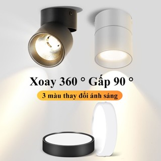 CHUANGYANG Đèn rọi Đèn ốp trần Đèn LED âm trần đèn ống bơ  3 màu có thể gập lại 5/7/10/15/25W cho phòng khách phòng ngủ