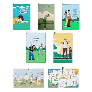Khăn microfiber lau bóng golf 40x60cm họa tiết waffle kèm carabiner dễ vệ sinh