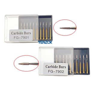 10 Cái / hộp Titan Phủ Carbide Bur Kim Hình Cho Tay Cầm Tốc Độ Cao Cắt Răng Vật Liệu Hoàn Thiện