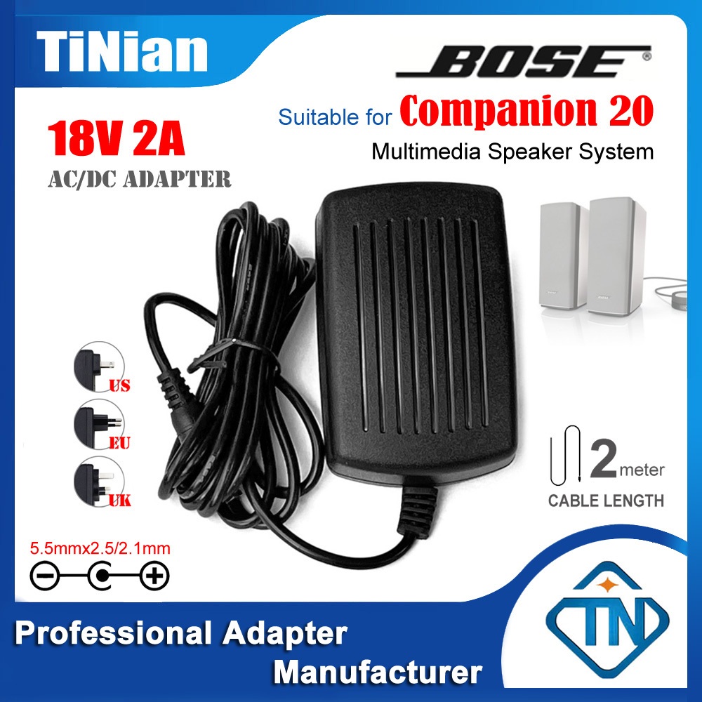 Bộ sạc chuyển đổi AC / DC 18V 2A cho hệ thống loa đa phương tiện Bose Companion 20 PSM36W-180 101PS-