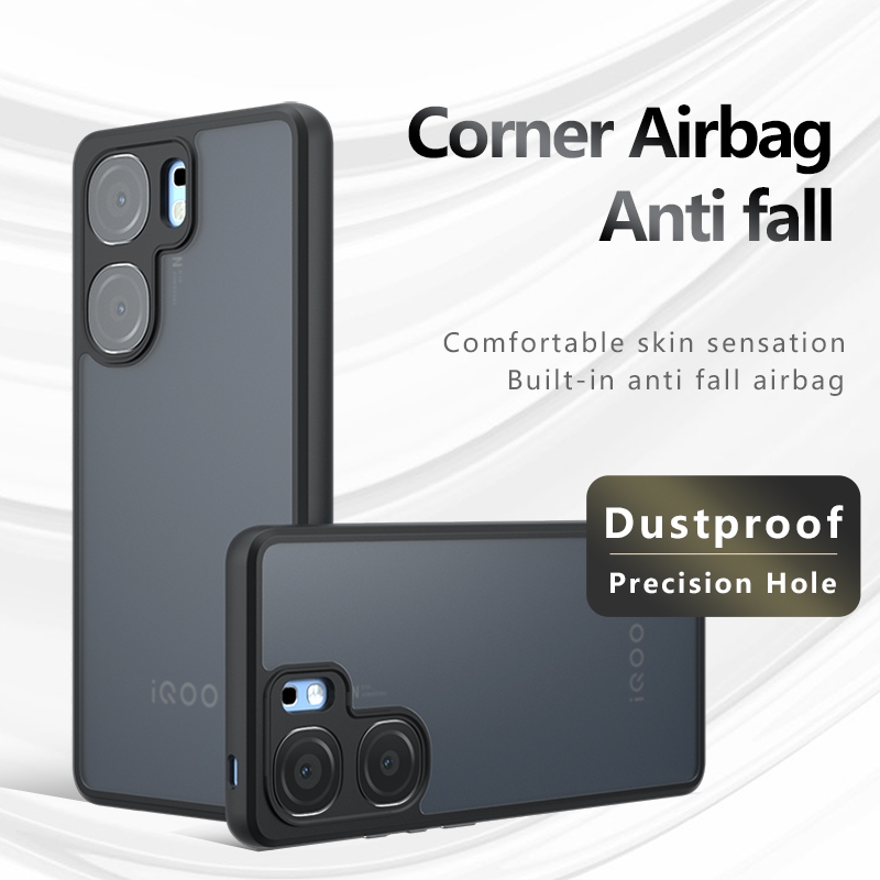 Ốp Lưng Túi Khí Mờ Trong Suốt Cho VIVO V40 V30Lite X100 Ultra X100S Pro IQOO NEO9 Z9 Vỏ Tuarao PC Mờ Chống Vân Tay Mềm Chống Rơi