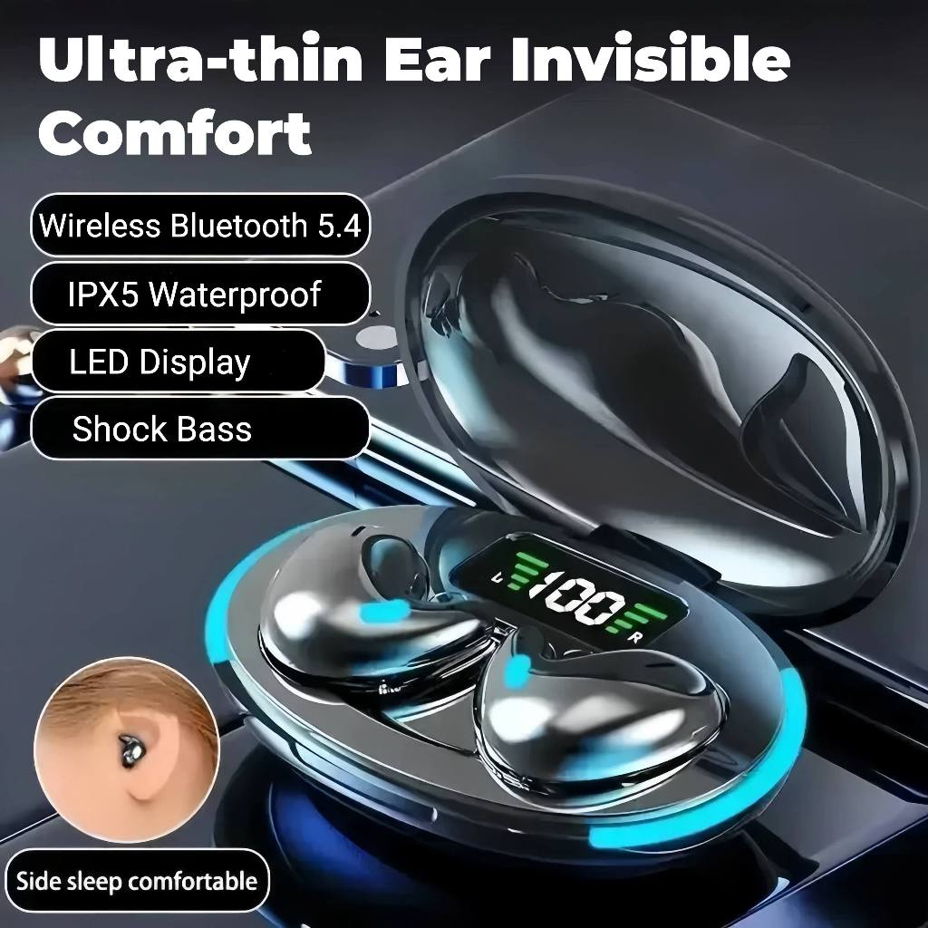Tai nghe ngủ X55 [2 Quà tặng miễn phí] 1 Nhãn dán hoạt hình+1 Bao tay chơi game, Âm thanh nổi mức HiFi, iPX5 Chống thấm nước Tích hợp Mic, Cho tai nghe điều khiển cảm ứng IOS và Andriod | BigBuy360 - bigbuy360.vn