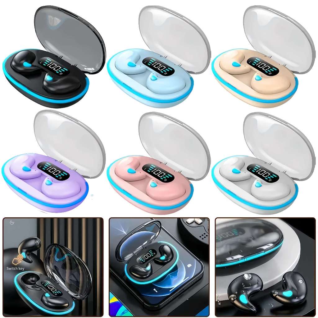 Tai nghe ngủ X55 [2 Quà tặng miễn phí] 1 Nhãn dán hoạt hình+1 Bao tay chơi game, Âm thanh nổi mức HiFi, iPX5 Chống thấm nước Tích hợp Mic, Cho tai nghe điều khiển cảm ứng IOS và Andriod | BigBuy360 - bigbuy360.vn