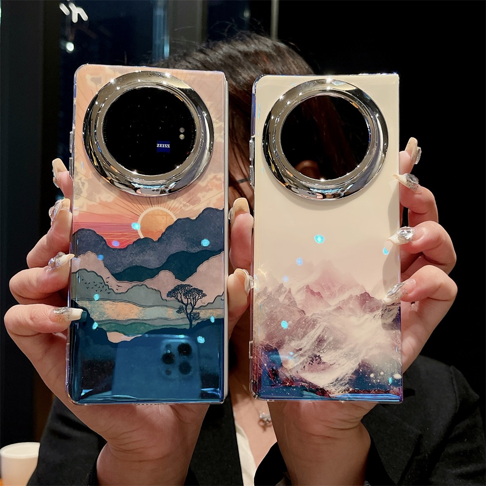 Blu-ray Tranh Sơn Dầu Họa Tiết Đỉnh Ốp lưng VIVO X Fold 3 Pro Bảo Vệ PC Vỏ Cứng Fold3 Ốp Lưng