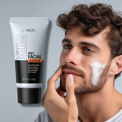 Sữa rửa mặt nam LAIKOU Giảm kiểm soát dầu Hỗ trợ giảm mụn Làm mới 50g PH thấp