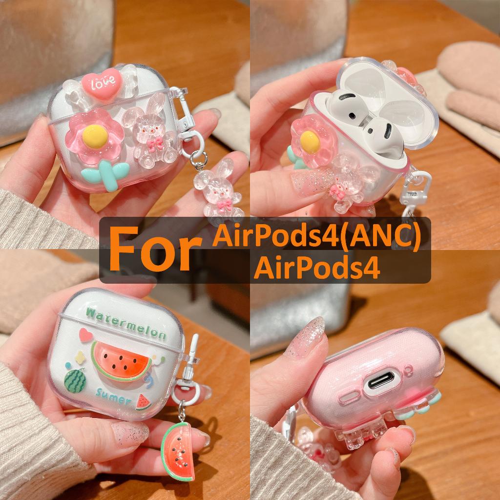 Trong suốt trong suốt DIY Series Vỏ tai nghe cho vỏ AirPods4 Vỏ bảo vệ tai nghe TPU Phong cách mới c