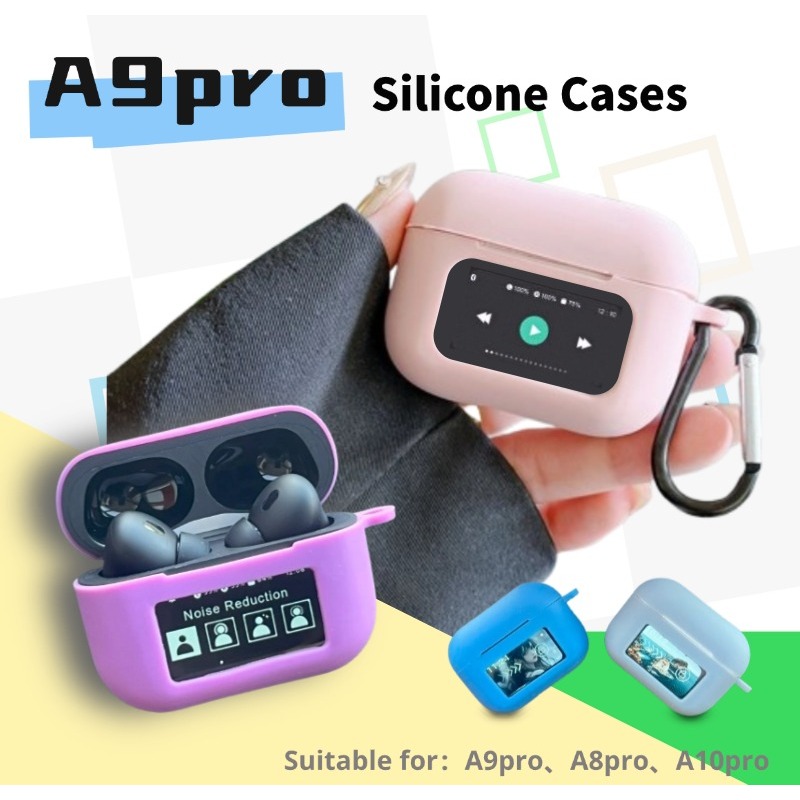 A9pro Ốp lưng silicon đầy màu sắc cho tai nghe Vỏ bảo vệ chống va chạm chống mài mòn cho A8 pro A9 p