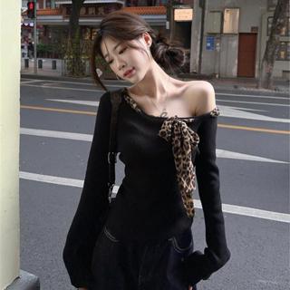 [Zestiva] Hàn Quốc áo thun tay dài áo thun ôm body nữ áo thun trơn basic Cổ Tròn gợi cảm áo len trễ vai tay dài