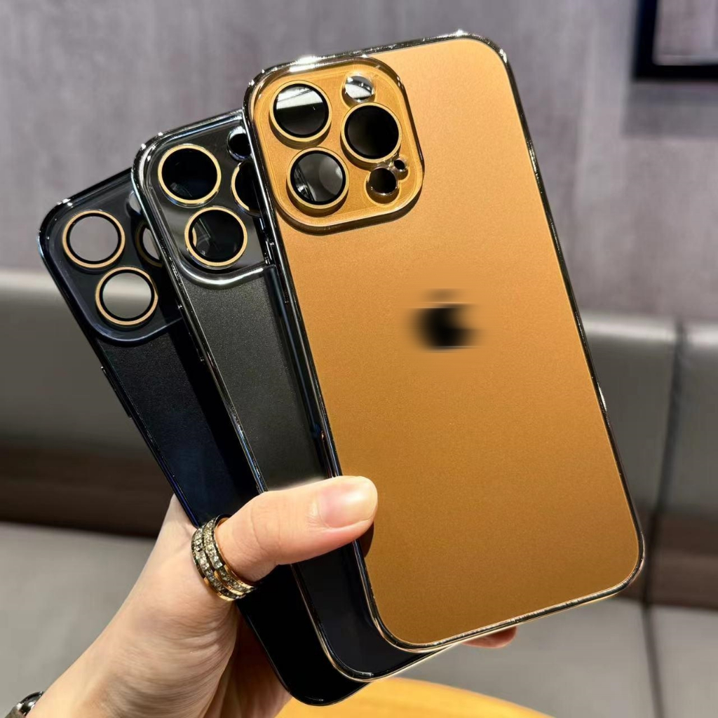 Ốp lưng mạ điện IPhone 16 15 14 13 12 11 Pro Max 16 Plus Desert Gold AG Nano