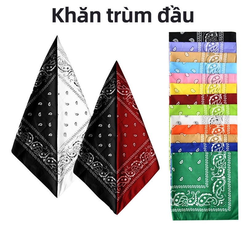 Khăn trùm đầu 55cm bandana 25 màu Chống nắng khăn đội đầu băng đô thời trang cho nam nữ