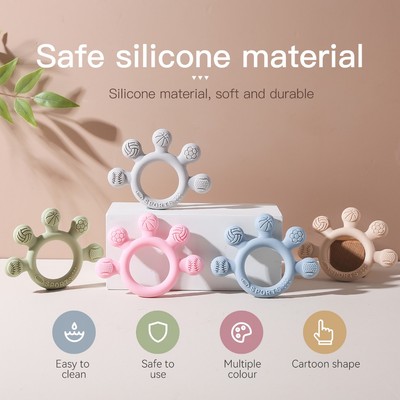 Bé Silicone Cảm Giác Họa Tiết Miếng Dán Hoạt Hình Bóng Đá Hình Thực Phẩm Cấp BPA Free Trẻ Sơ Sinh Mọc Răng Hàm Đồ Chơi