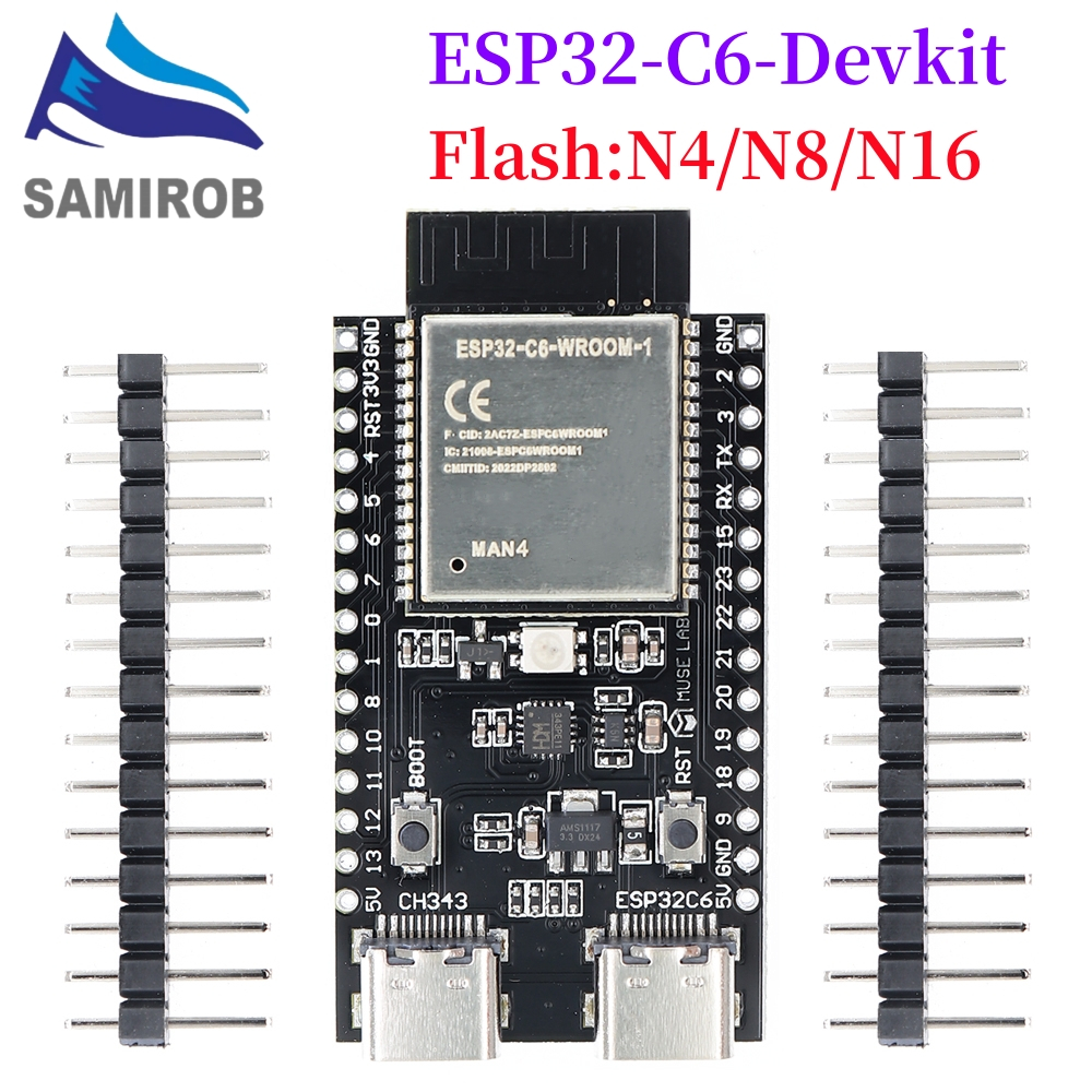 Bảng Mạch esp32 / esp32-c6 wifi + bluetooth internet type c esp32-c6-n4r2 Cho arduino
