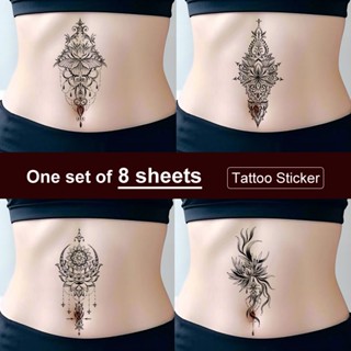 Miếng Dán Hình Xăm Màu Đen Có Thể Xóa Được Chống Thấm Nước Nút Bụng Bụng Dưới Che Sẹo Cảm Giác Cao Cấp Thoáng Mát Có Thể Giặt Thích Hợp Cho Bé Gái Miếng Dán Bụng Cánh Tay Đùi Miếng Dán Hình Xăm Lưng Bắp Chân