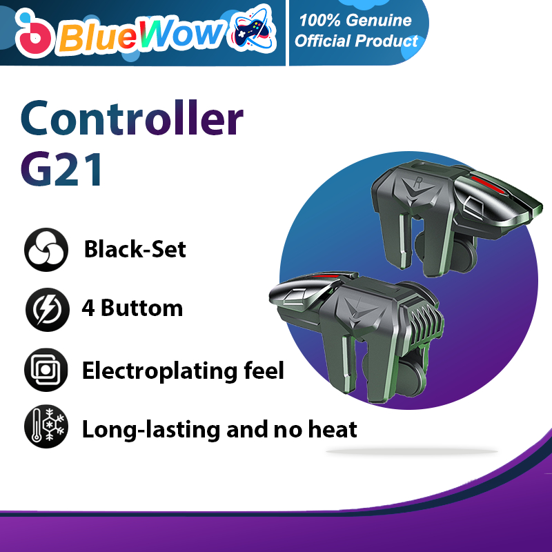 Bluewow G21 Mobile Game 6 Ngón Tay 4 Nút Kích Hoạt Cho Điện Thoại PUBG Bộ Điều Khiển Chơi Game L1 R1