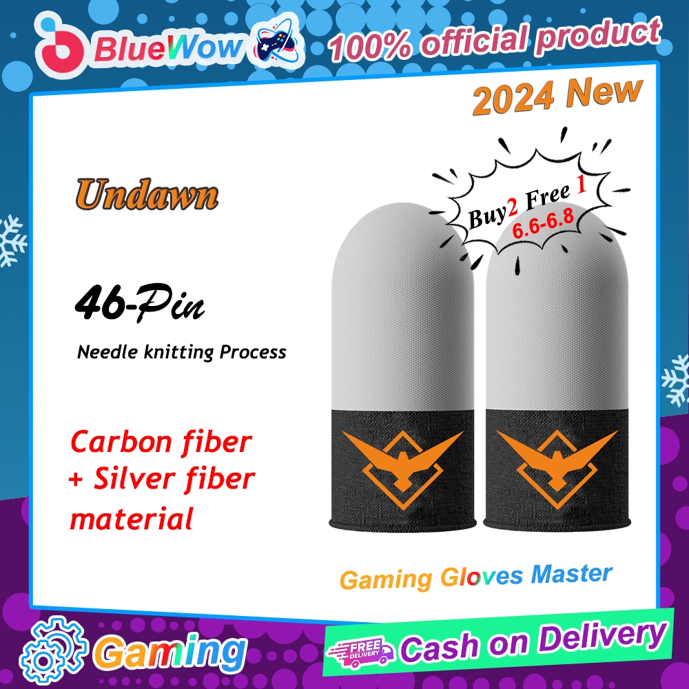 Găng tay trò chơi 1 đôi BlueWow Gaming Master 46Pin Bạc + Sợi Carbon cho màn hình cảm ứng PUBG Găng tay thể thao điện tử